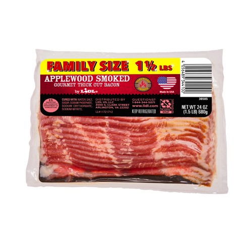 slide 1 of 1, applewood smoked thick cut bacon, family size, 24 oz