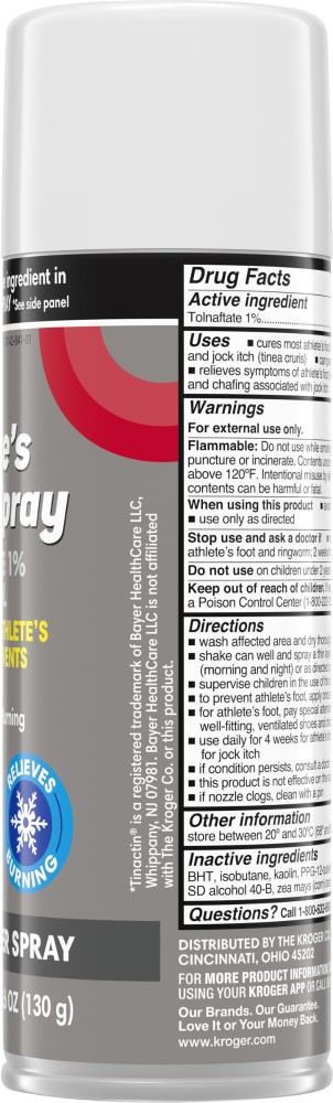slide 2 of 6, Kroger Athletes Foot Tolnaftate Anti-Fungal Powder Spray, 4.6 oz