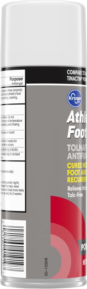 slide 5 of 6, Kroger Athletes Foot Tolnaftate Anti-Fungal Powder Spray, 4.6 oz