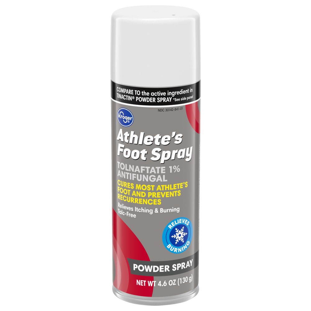 slide 1 of 6, Kroger Athletes Foot Tolnaftate Anti-Fungal Powder Spray, 4.6 oz
