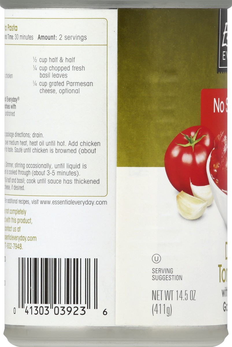 slide 4 of 6, Essential Everyday Diced Tomatoes, No Salt Added, with Oregano, Garlic & Basil, 14.5 oz