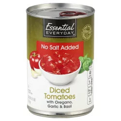 Essential Everyday Diced Tomatoes, No Salt Added, with Oregano, Garlic & Basil