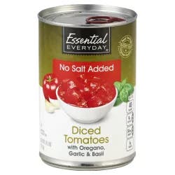 Essential Everyday Diced Tomatoes, No Salt Added, with Oregano, Garlic & Basil
