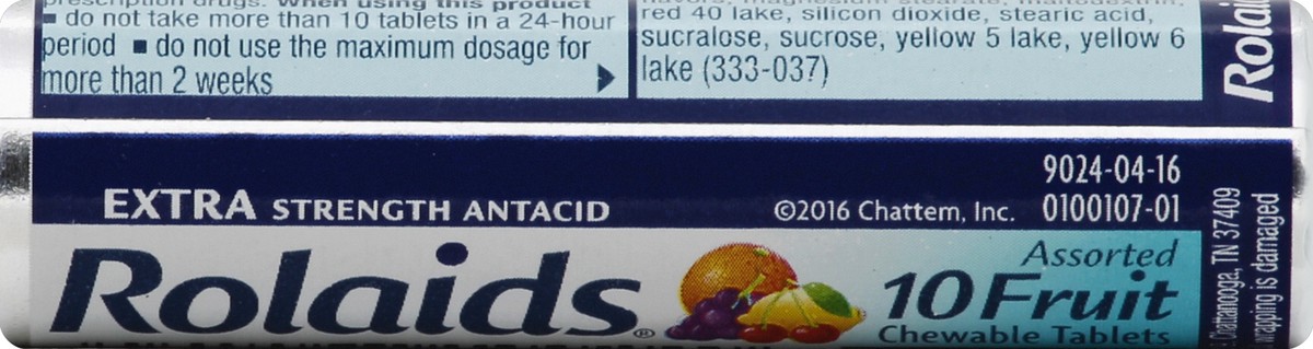 slide 3 of 6, Rolaids Extra Strength Antacid Assorted Fruit Chewable Tablets, 10 ct