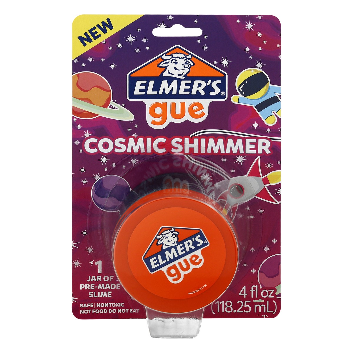 slide 1 of 9, Elmer's Cosmic Shimmer Pre-Made Slime, 4 oz