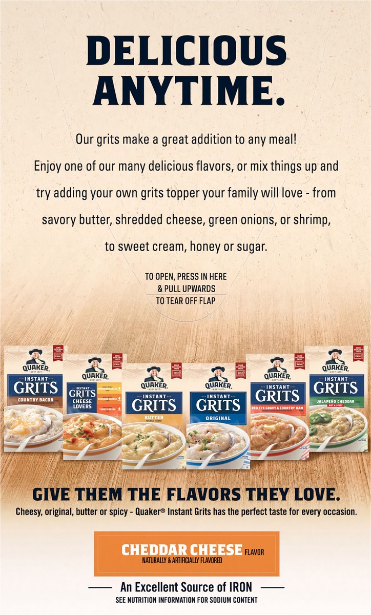 slide 2 of 6, Quaker Instant Grits, Cheddar Cheese, 9.8 Oz, 10 ct