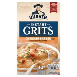 Quaker Instant Grits, Cheddar Cheese, 9.8 Oz