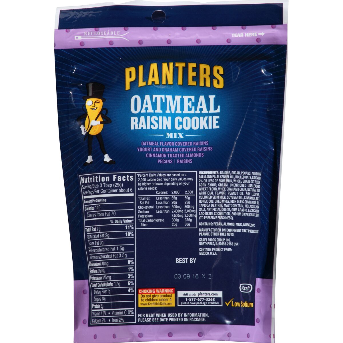 slide 5 of 7, Planters Oatmeal Raisin Cookie Mix, 6 oz