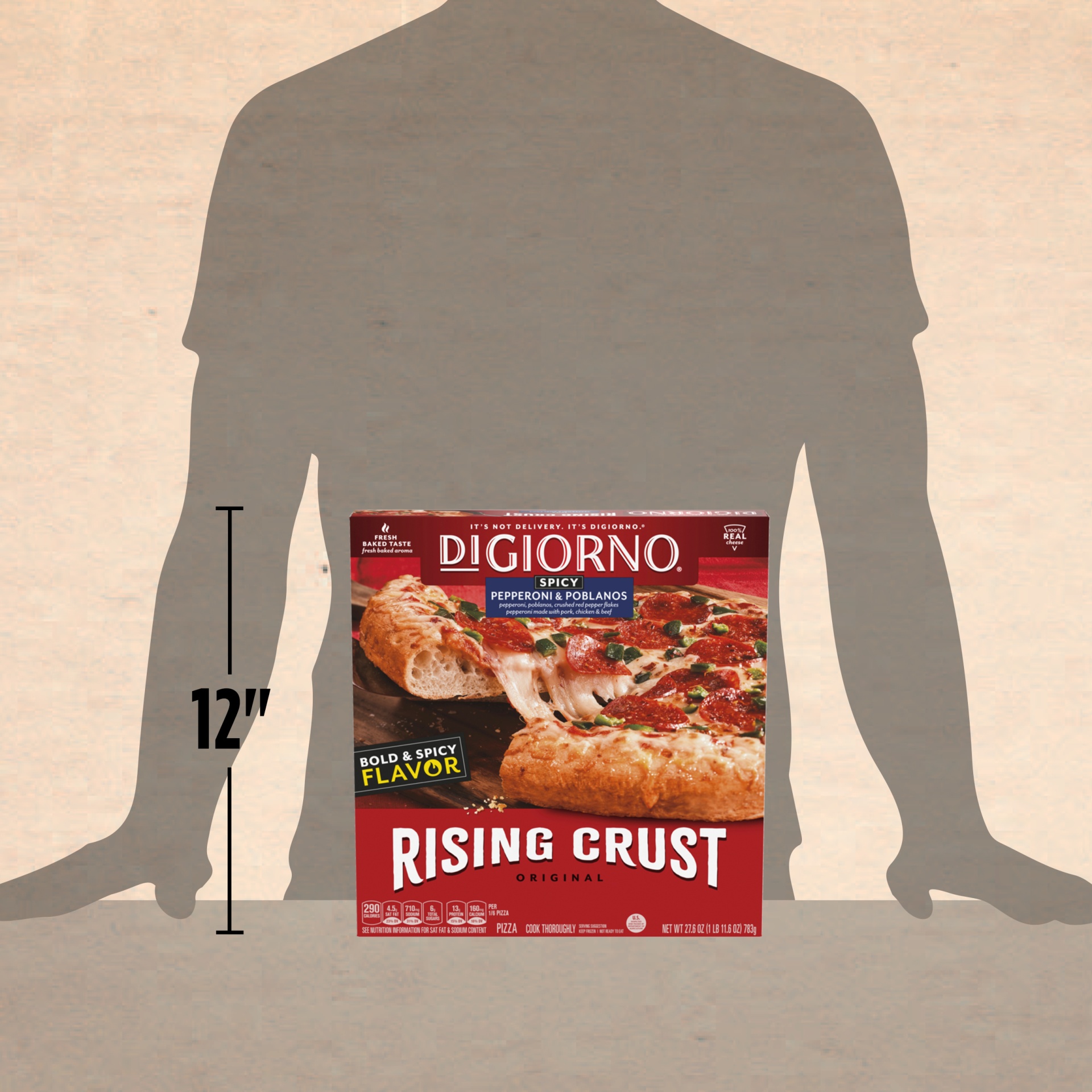 slide 7 of 7, DiGiorno Original Spicy Pepperoni & Poblanos Rising Crust Pizza, 27.6 oz