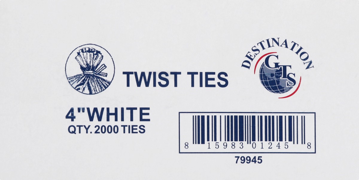 slide 1 of 10, GT's 4 Inch White Twist Ties 2000 ea, 2000 ct