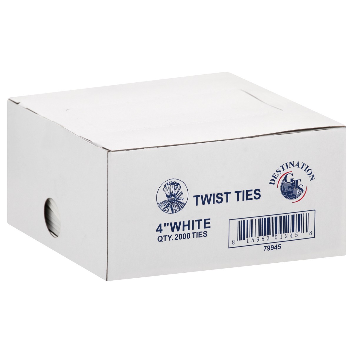 slide 10 of 10, GT's 4 Inch White Twist Ties 2000 ea, 2000 ct