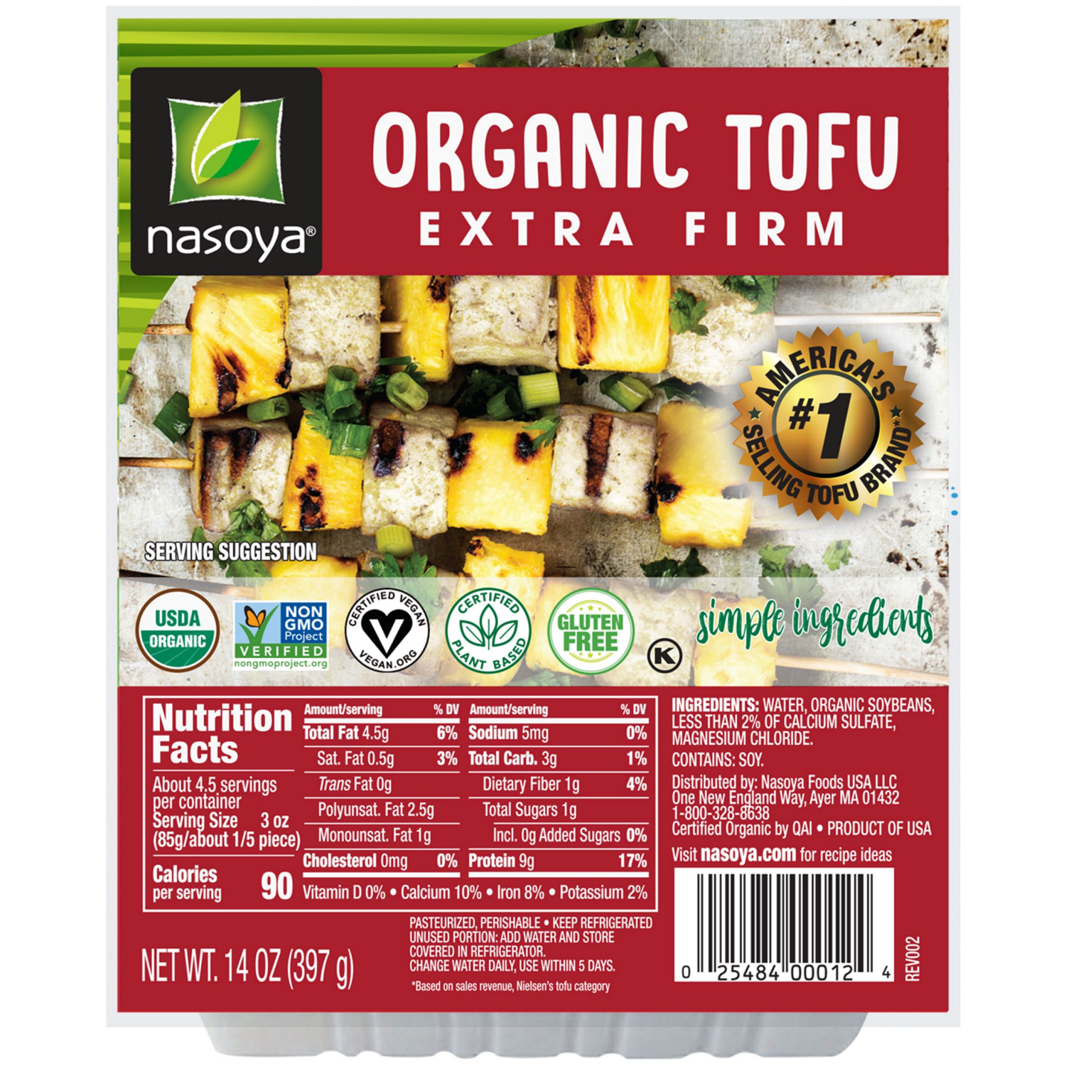 slide 1 of 4, Nasoya Extra Firm Organic Tofu 14 oz, 14 oz