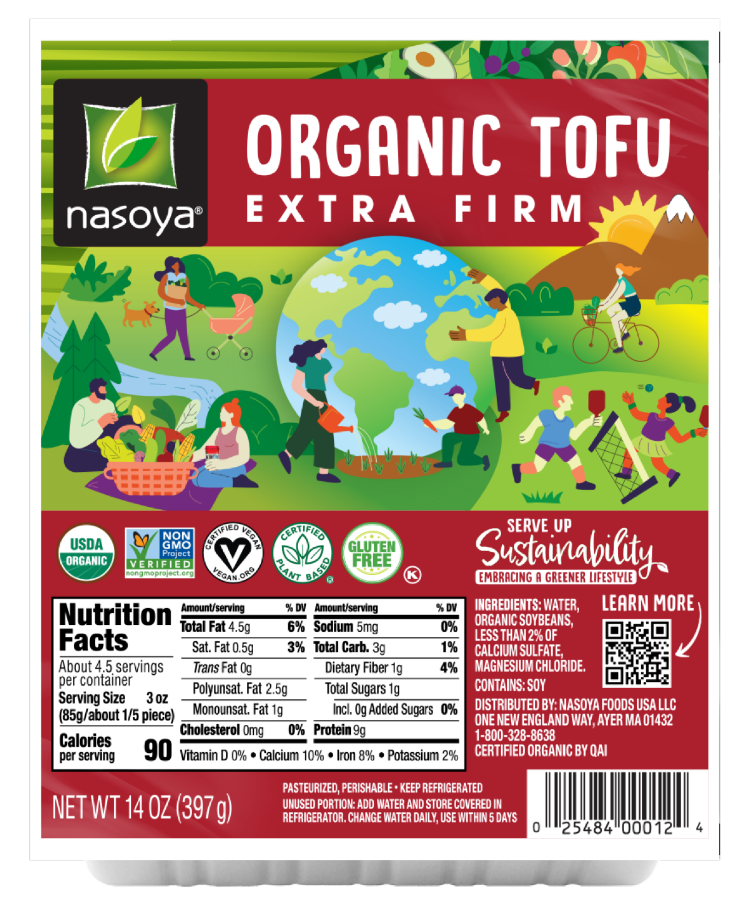slide 1 of 4, Nasoya Organic Extra Firm Tofu, 14 Oz, 14 oz
