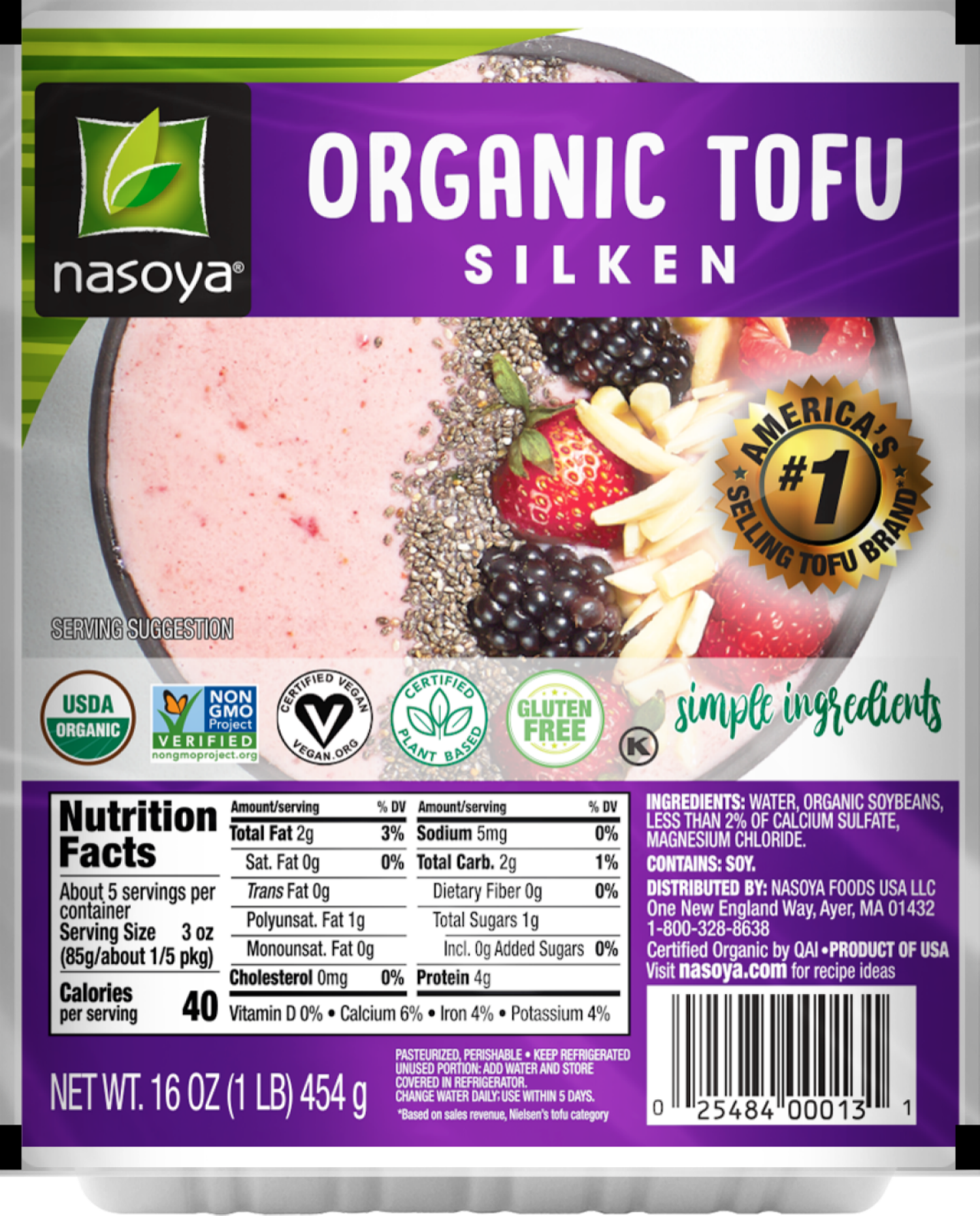 slide 1 of 4, Nasoya Silken Organic Tofu 16 oz, 16 oz