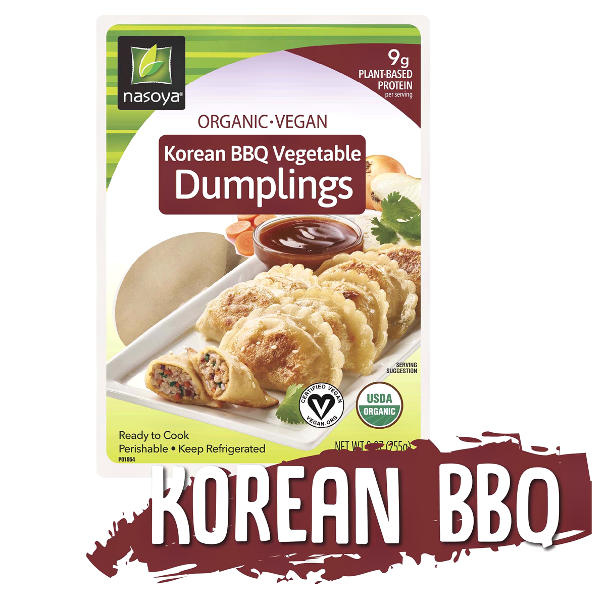 slide 1 of 1, Nasoya Korean BBQ Vegetable Dumplings, 9 oz, 9 oz