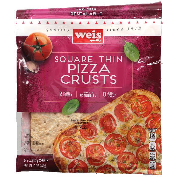 slide 1 of 1, Square Thin Pizza Crusts, 10 oz