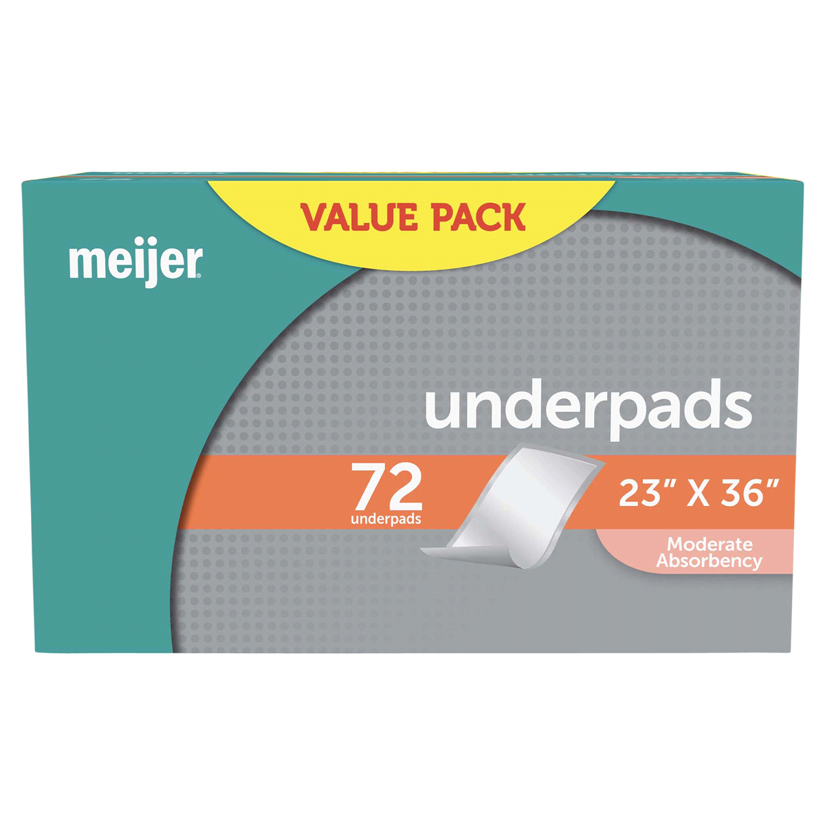 slide 1 of 21, Meijer Underpads Moderate Absorbency, Size L 23x36, 72 ct