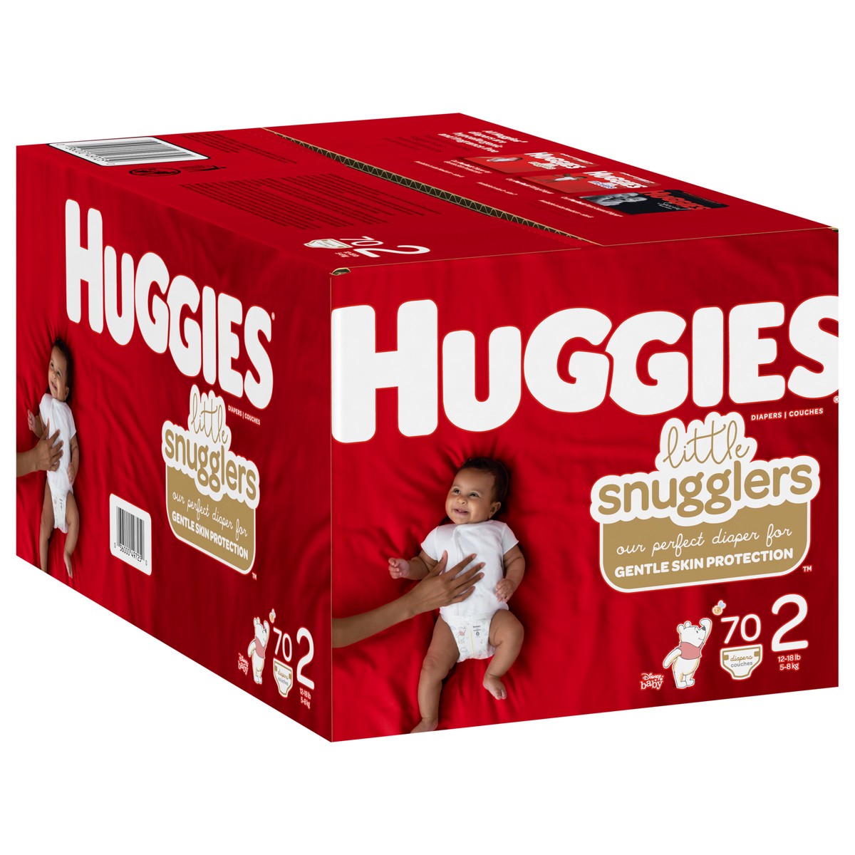 slide 5 of 10, Huggies Size 2 Diaper Little Snugglr, 70 ct