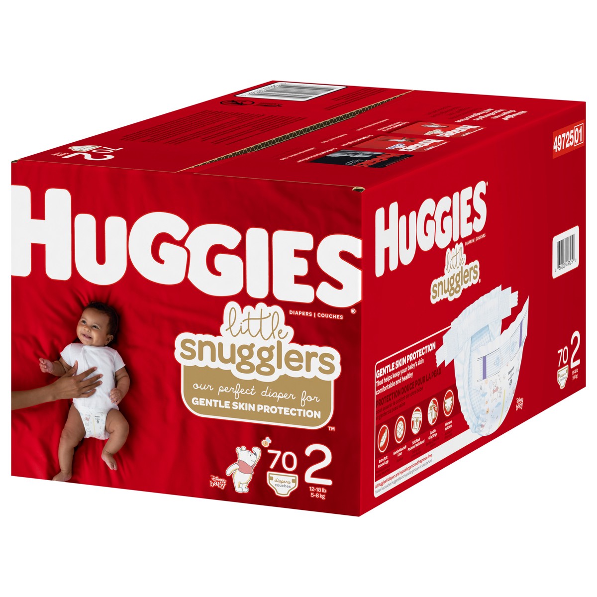 slide 6 of 10, Huggies Size 2 Diaper Little Snugglr, 70 ct