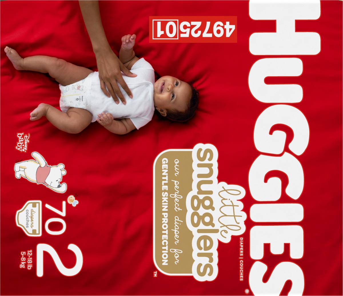 slide 7 of 10, Huggies Size 2 Diaper Little Snugglr, 70 ct