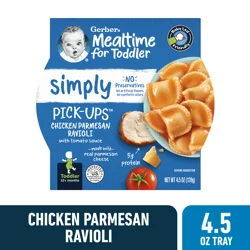 Gerber Toddler Food, Chicken Parmesan Ravioli with Tomato Sauce, 4.5 Oz Tray