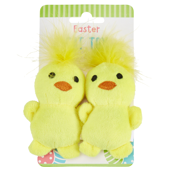 slide 1 of 1, Meijer Easter Cat Toy Chick with Feather, 2 ct