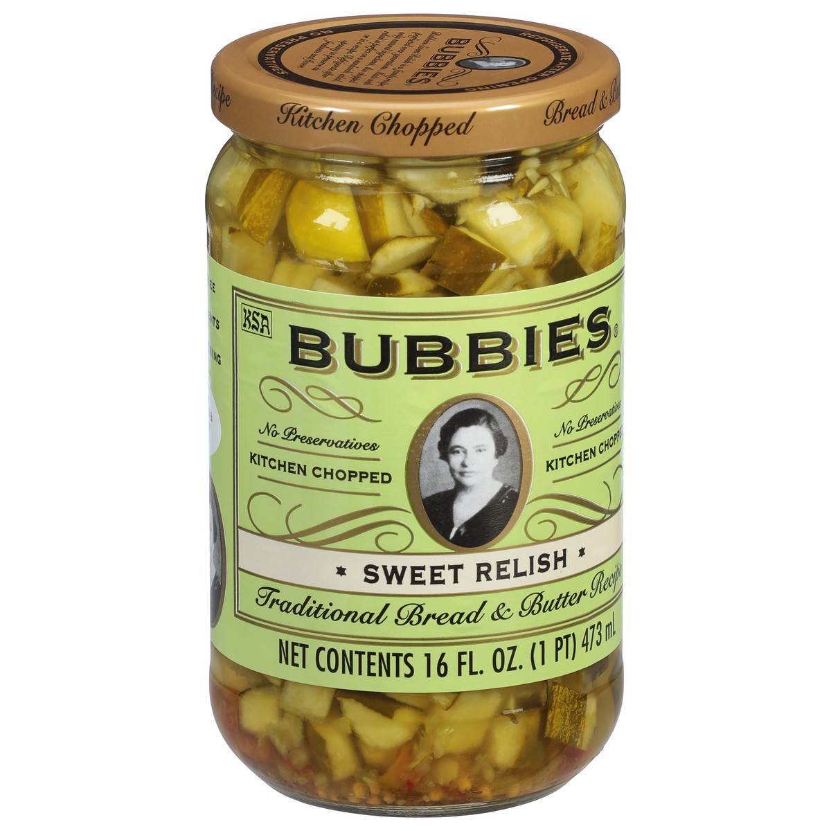 slide 5 of 9, Bubbies Sweet Relish, Traditional Bread & Butter Recipe, 16 oz