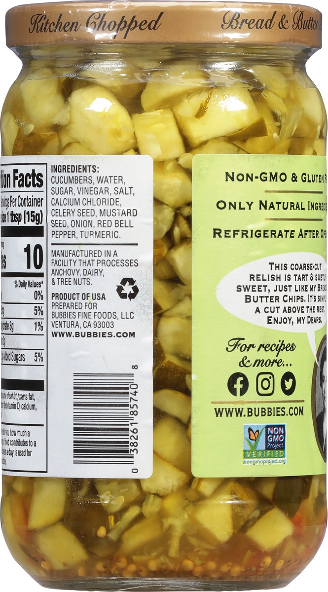 slide 7 of 9, Bubbies Sweet Relish, Traditional Bread & Butter Recipe, 16 oz