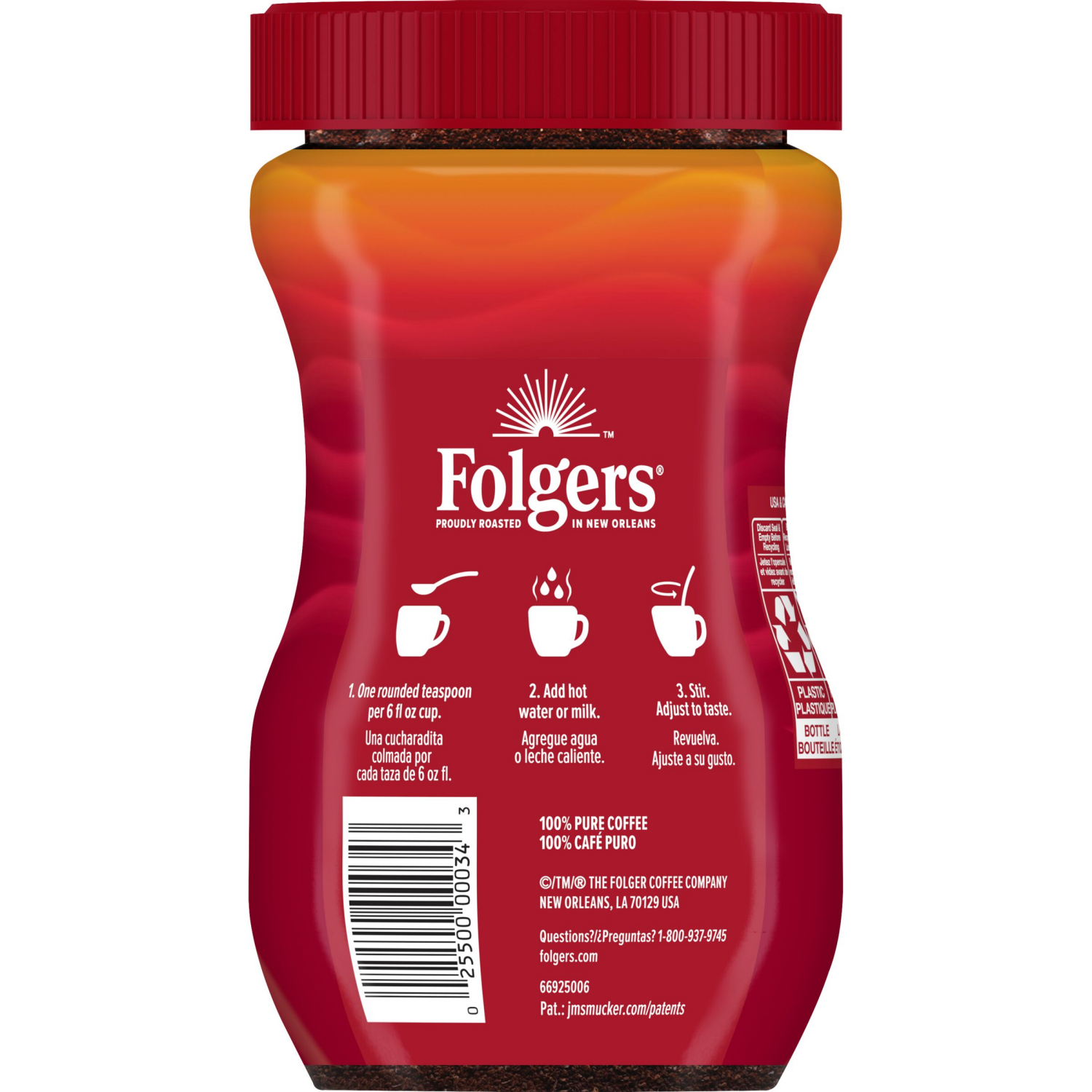 slide 2 of 7, Folgers Classic Roast Instant Coffee, 8 oz