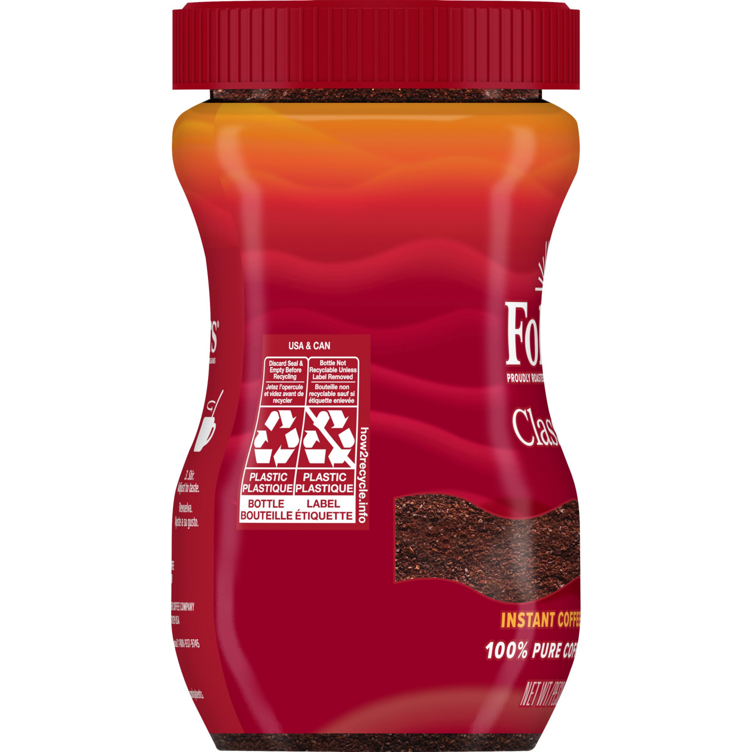 slide 5 of 7, Folgers Classic Roast Instant Coffee, 8 oz