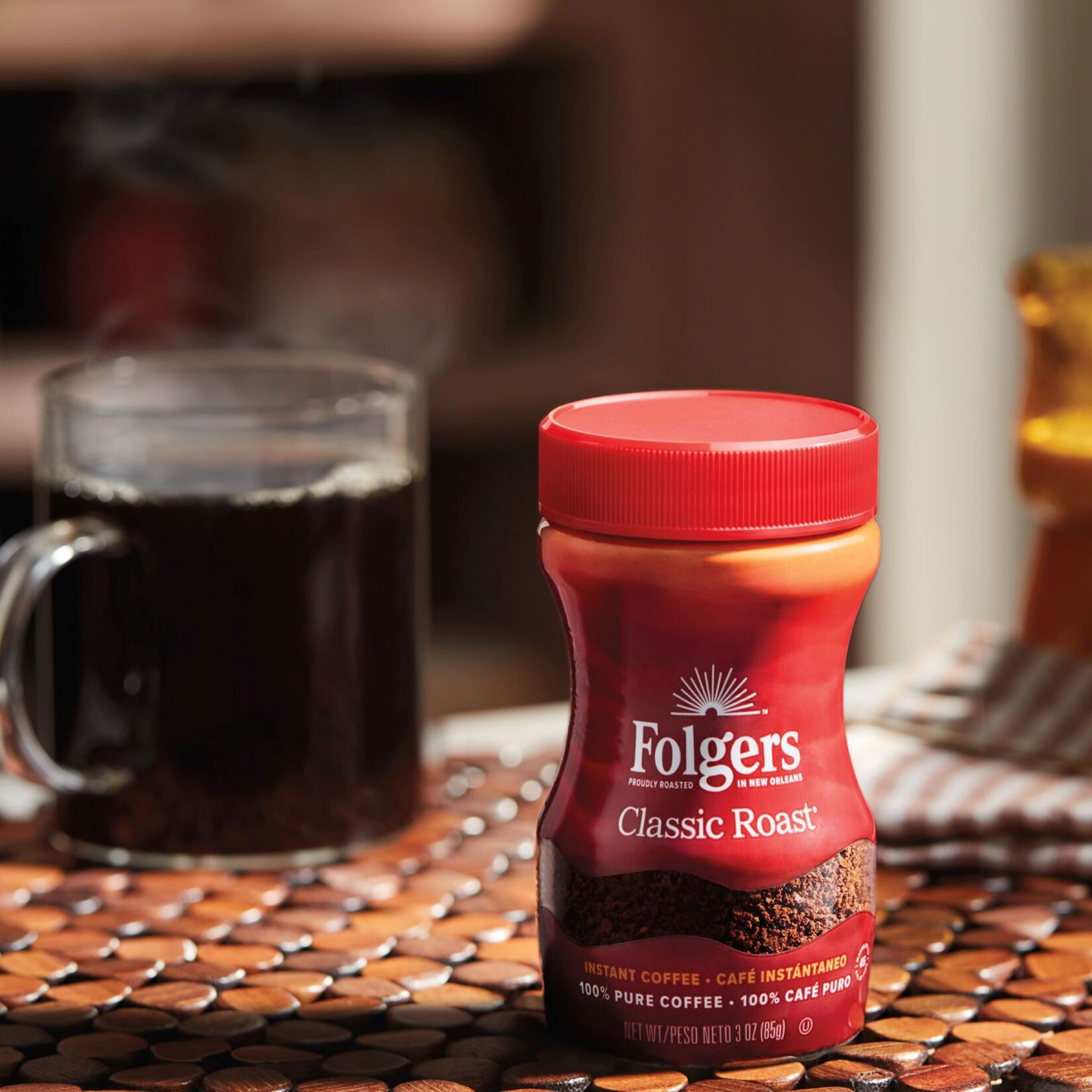 slide 7 of 7, Folgers Classic Roast Instant Coffee, 8 oz