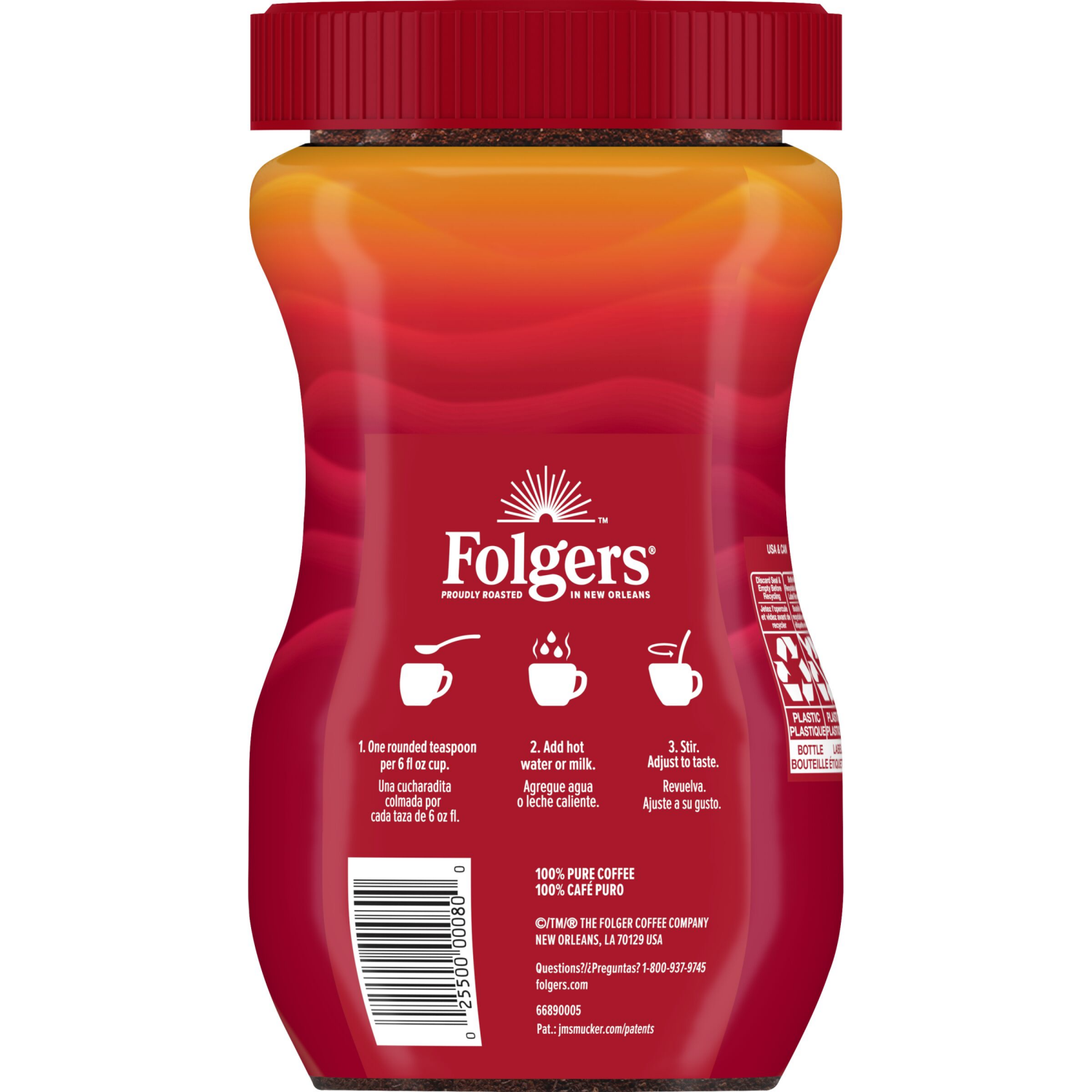 slide 4 of 6, Folgers Classic Roast Instant Coffee, 12 oz