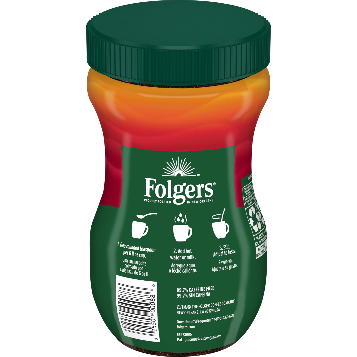 slide 2 of 7, Folgers Classic Decaf Instant Coffee, 8 oz