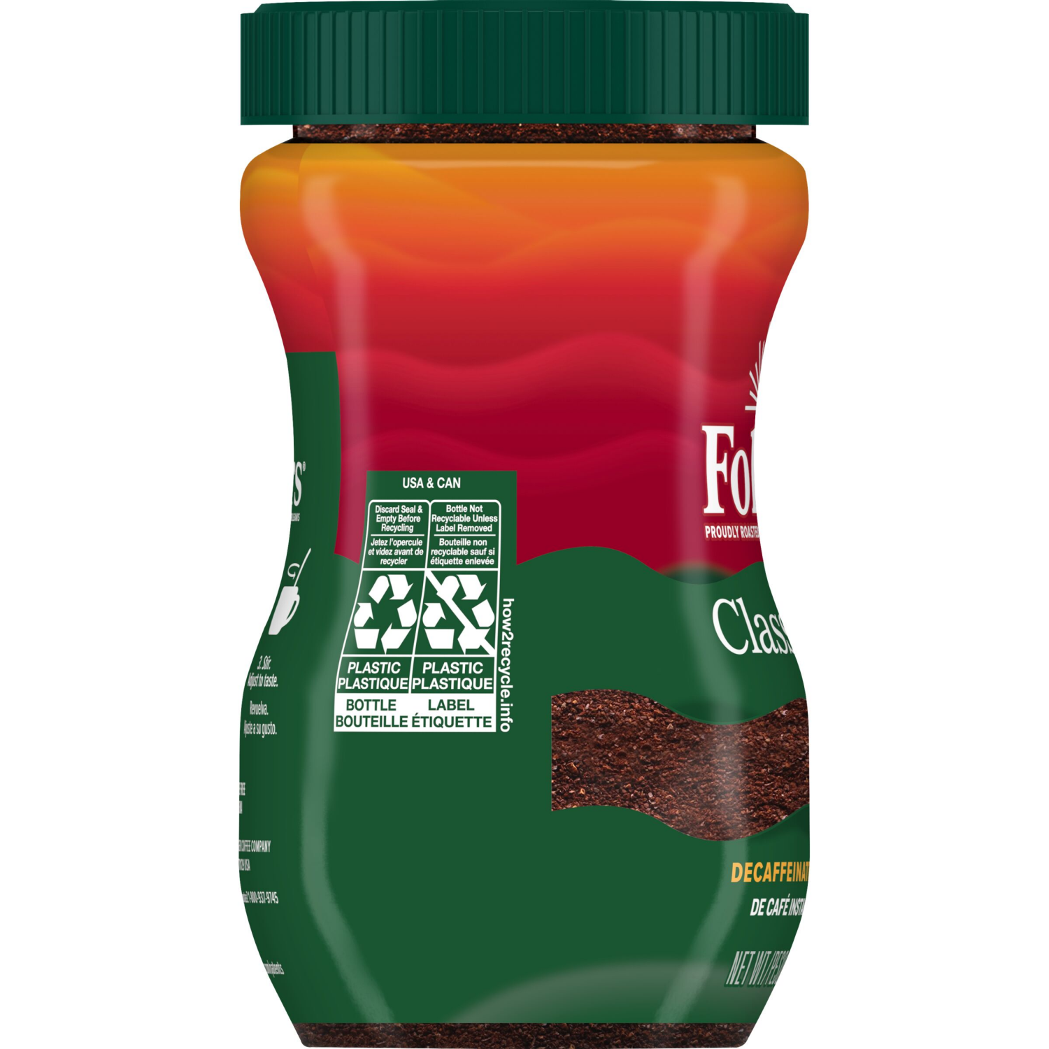 slide 7 of 7, Folgers Classic Decaf Instant Coffee, 8 oz