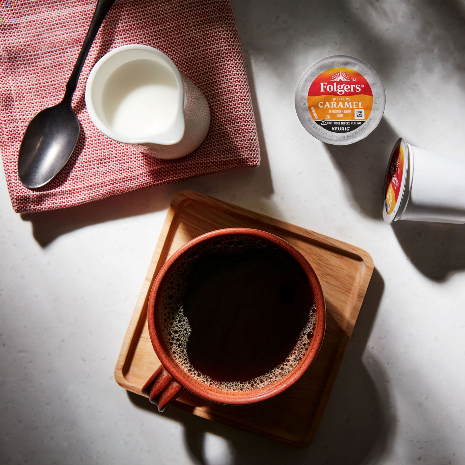 slide 6 of 6, Folgers Buttery Caramel Artificially Flavored Coffee, Keurig K-Cup Pods, 10 Count Box, 10 ct