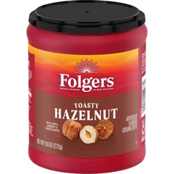 Folgers Toasty Hazelnut Artificially Flavored Ground Coffee, 9.6 oz. Canister
