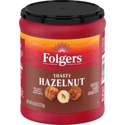 Folgers Toasty Hazelnut Artificially Flavored Ground Coffee, 9.6 oz. Canister