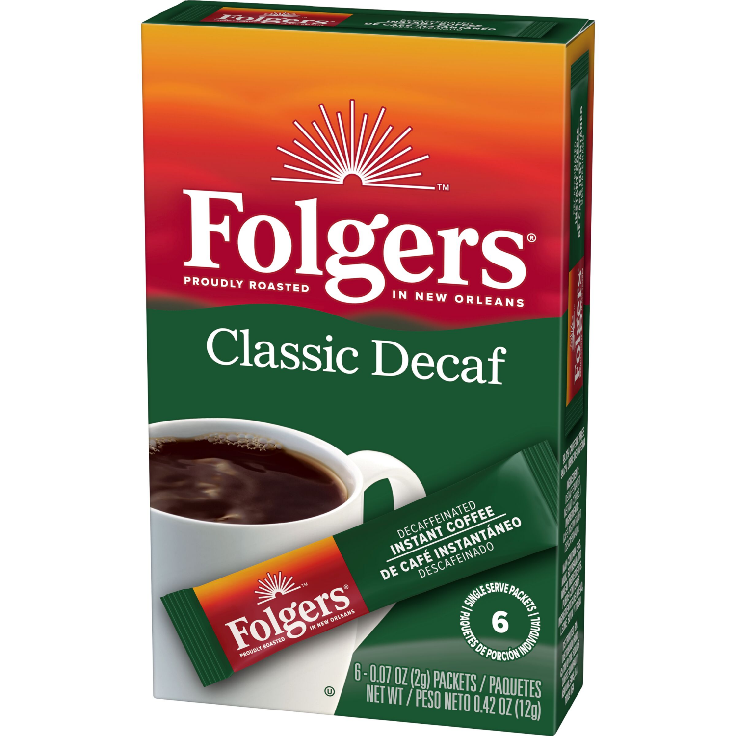 slide 3 of 4, Folgers Inst Coff Clsc Decaf Single Serv - 6 ct, 6 ct