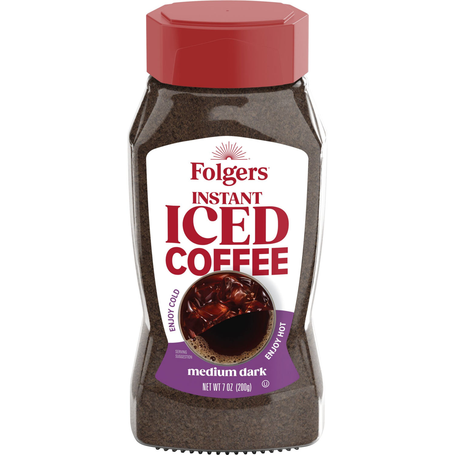 slide 1 of 7, Folgers Instant Iced Coffee, 7-Ounce Jar, 7 oz