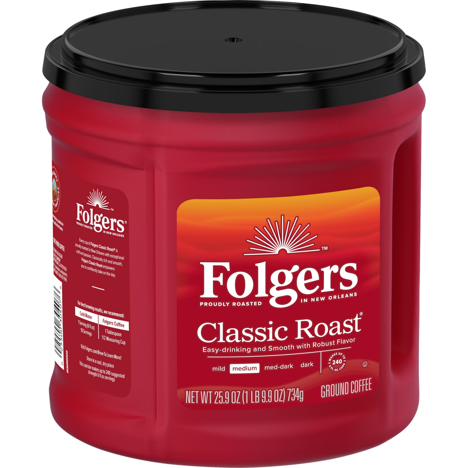 slide 5 of 6, Folgers Coffee, Classic Roast, 25.9 oz