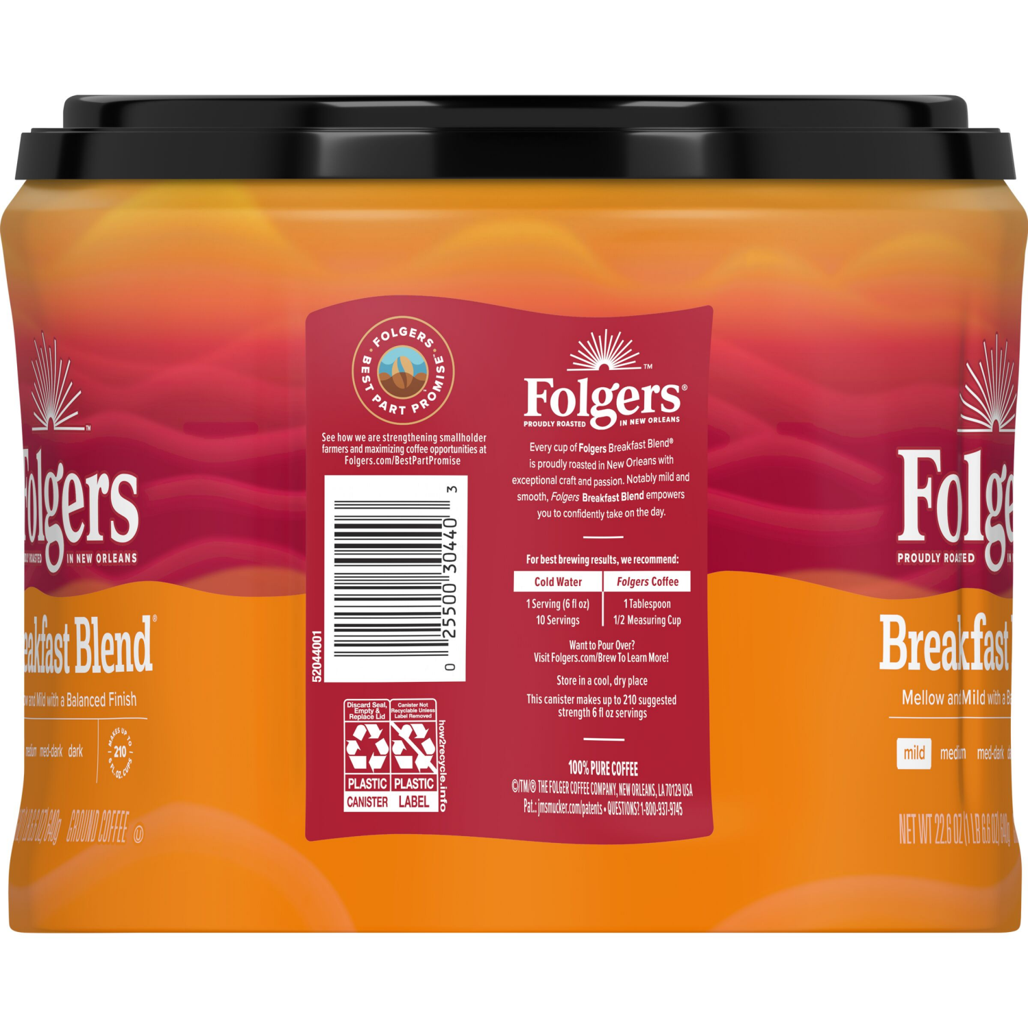 slide 4 of 6, Folgers Coffee, Breakfast Blend, 22.6 oz