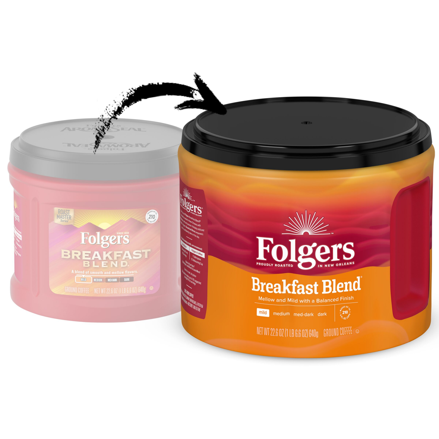 slide 6 of 6, Folgers Coffee, Breakfast Blend, 22.6 oz