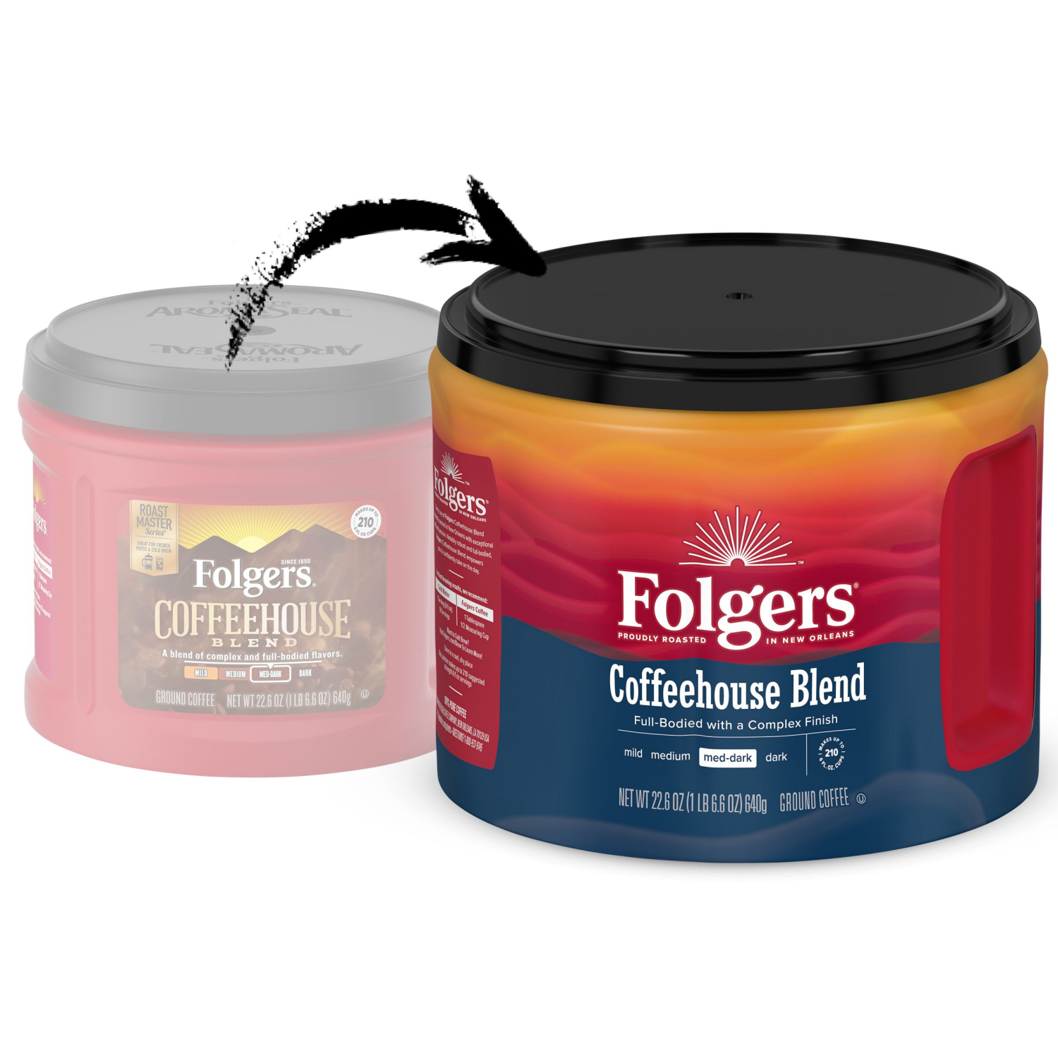 slide 2 of 5, Folgers Coffee, Coffeehouse Blend, 22.6 oz
