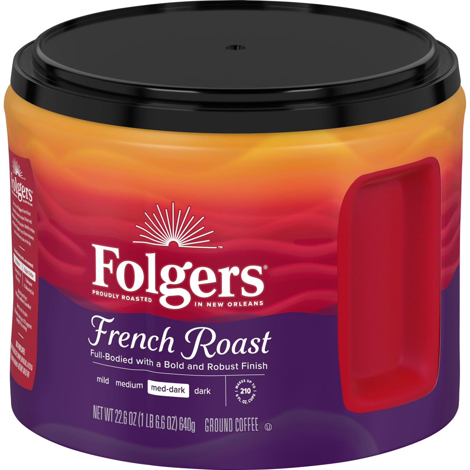 slide 3 of 5, Folgers Coffee, French Roast, 22.6 oz