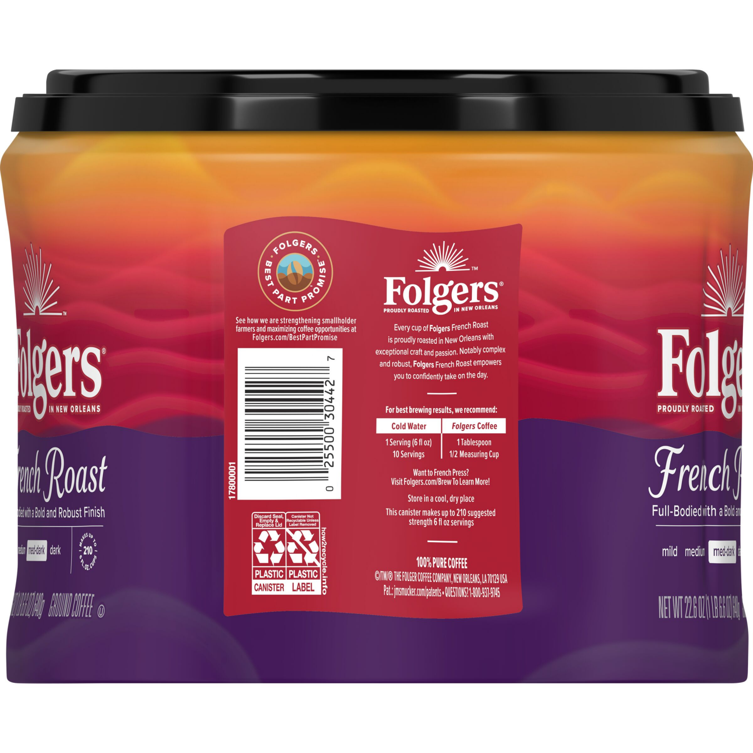 slide 5 of 5, Folgers Coffee, French Roast, 22.6 oz