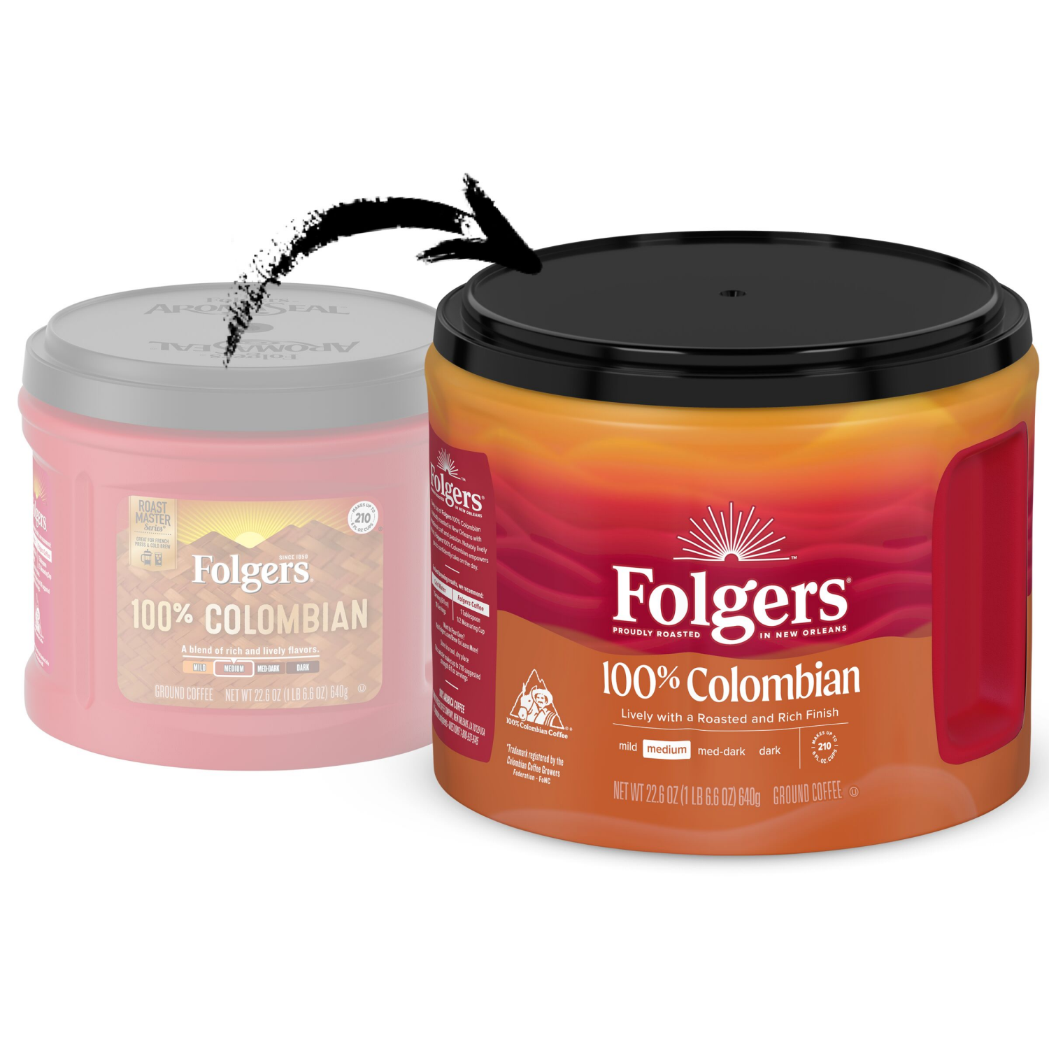 slide 3 of 6, Folgers Coffee, Colombian, 22.6 oz