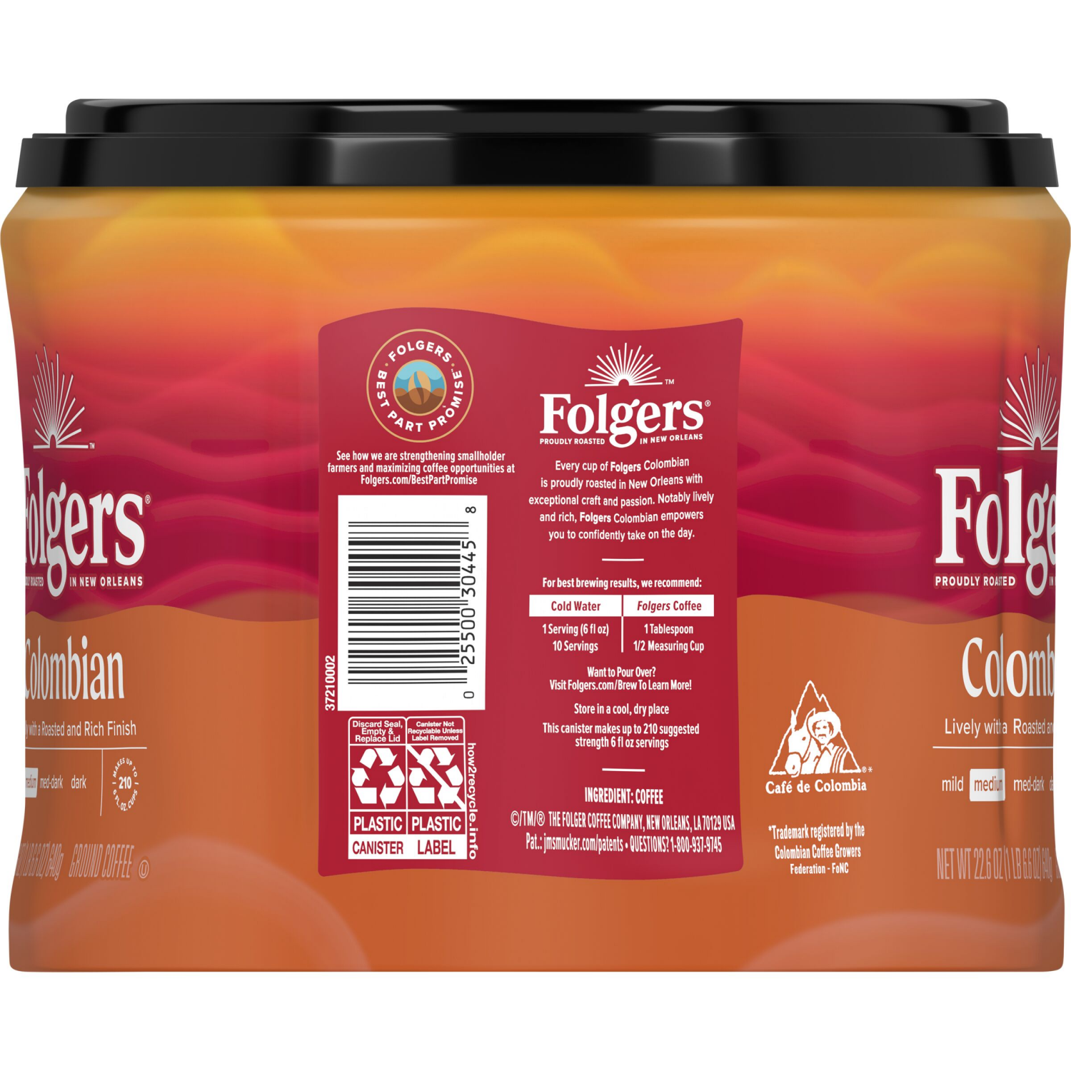 slide 6 of 6, Folgers Coffee, Colombian, 22.6 oz
