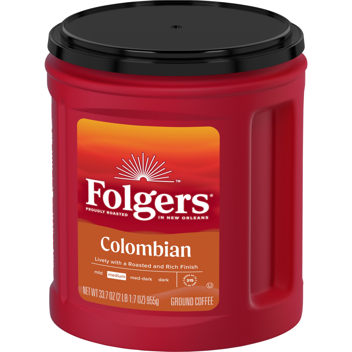 slide 4 of 5, Folgers Coffee, Colombian, 33.7 oz