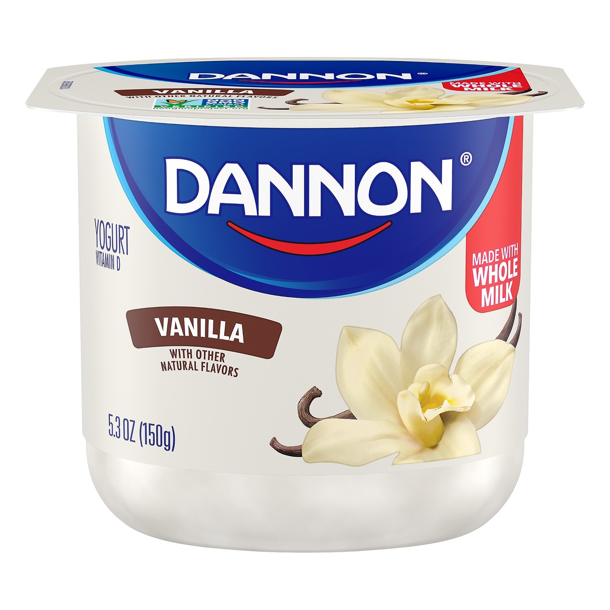 slide 1 of 5, Dannon Whole Milk Vanilla Yogurt, 5.3 oz