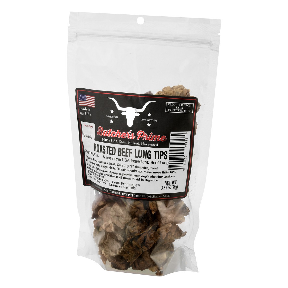 slide 8 of 10, Butcher's Prime Roasted Beef Lung Tips Dog Treats 3.5 oz, 3.5 oz